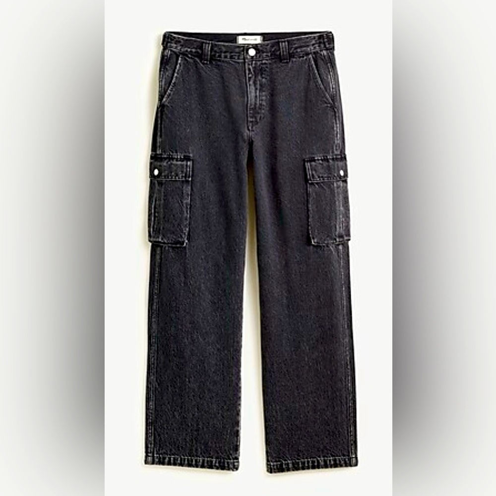 NWT Madewell Sz 31 Low-Slung Straight Baggy Cargo Jeans in Ranney Wash